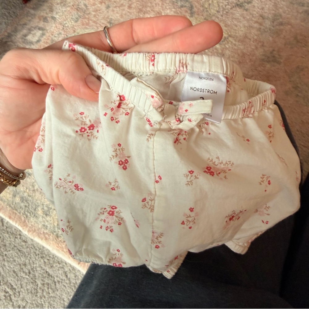 Nordstrom Cream and Pink Floral Diaper Cover Set - Picture 3 of 4